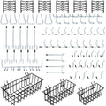 1/4 inch Extra Thick Pegboard Accessories Kit,Only Suitable for 1/4" Pegboard Board,Includes Three Baskets and Multiple Types of Pegboard Hooks,Metal Hooks for Hanging Storage(Black Baskets) by Daanxw