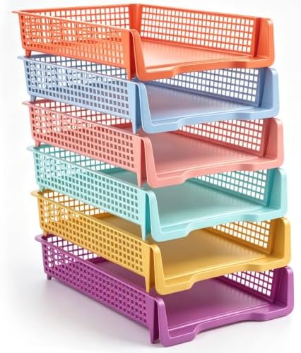 Geetery Turn in Trays Classroom, Wildflower Color, Set of 6 by Geetery