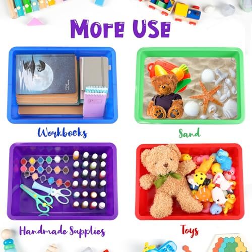 Sintuff 48 Pcs Classroom Paper Tray, Stackable Letter Size Bin, Multicolor - Image 4