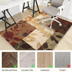 Office Chair Mat for Hardwood Floor, 60"x45" Easy Glide Computer Desk Mat Protector for Rolling Chair Under Desk Rug Nonslip Backing, Machine Wash, (Modern) - Image 3