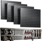 Black Peg Board Wall Organizer Heavy Duty Metal 4 Pegboard by Unknown