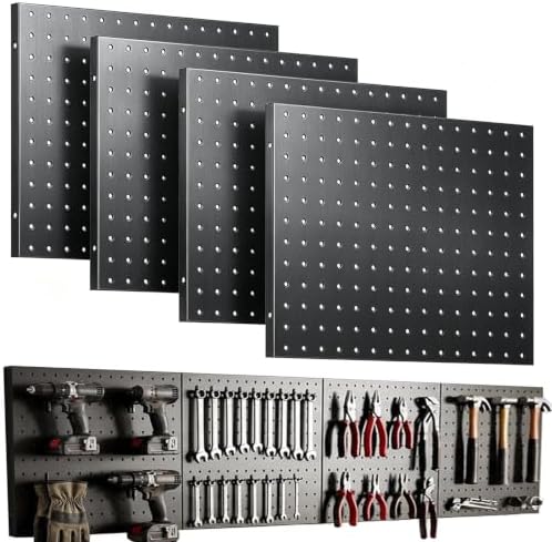 Black Peg Board Wall Organizer Heavy Duty Metal 4 Pegboard by Unknown