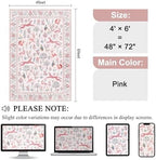 DUKINO 4x6 Area Rug, Non Slip Animal Washable Rug for Living Room, Pink - Image 2