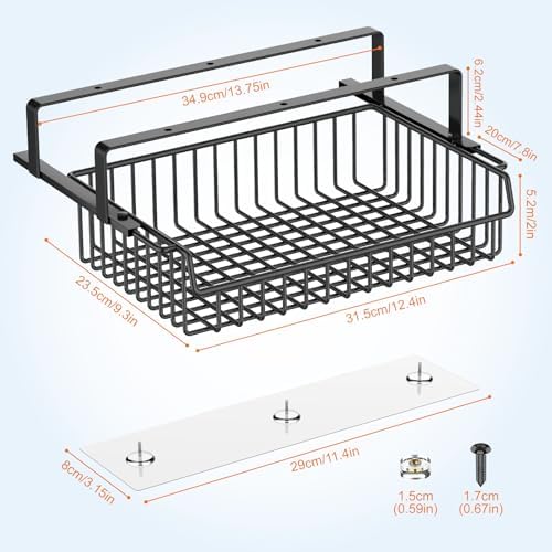 ENONCI Under Desk Drawer Slide Out No Drill Metal Storage Cabinet - Image 4