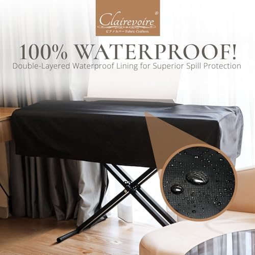 Digital Piano Cover for Yamaha - Piano Keyboard for P143, P225, P223, P145, P143, P125a, P125, P115, P105, P71, P45, Kawai ES120, PX150, Roland F-20 & More, Keyboard Cover, Black, Leatherette - Image 5