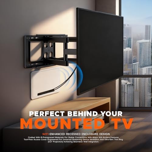 in-Wall Media Box - TV Cable Management Kit, Structured Media Enclosuree, Home Theater Box, Compatible with Roku, Apple TV, Samsung One Connect Mini - WiFi Friendly, Dual Purpos, White-9" - Image 2