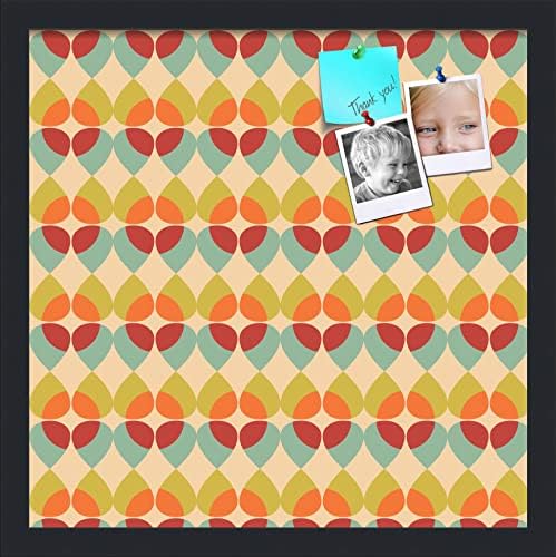 PinPix 17x17 inch Cork Bulletin Board. This Decorative Framed Pin Board Comes with Abstract Pattern in Color Design and Satin Black. Ideal for Home, Office Decor or School (PinPix-564) by PinPixBulletinBoards