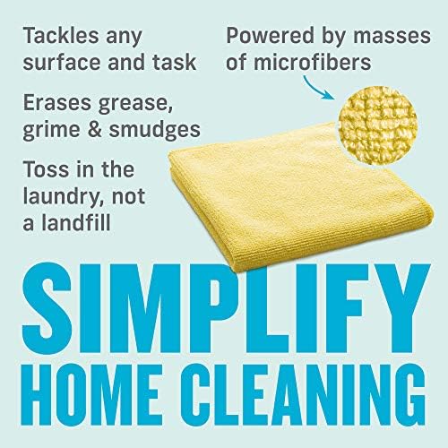 E-Cloth Microfiber Cloth, World's Leading Premium Microfiber Cleaning Cloth, Twice as Durable as Competition, 1 Year Guarantee, Ideal for Kitchen, Countertops, Sinks, and Bathrooms, Yellow, 4 Pack - Image 3