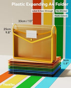 ThinkTex Plastic Expanding File Folder, Transparent Envelopes with Snap - Image 2