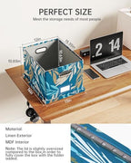 Oterri 2 Pack File Storage Organizer, Document Organizer, Portable File Box with Lid, Fit for Letter/Legal File Folder Storage,Leaf Blue-Box only - Image 2