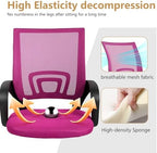 BestOffice | Ergonomic Office Chair | Mid-Back Swivel Desk Chair | Breathable Backrest & Lumbar Support | Adjustable Height | Sponge Seat | Rolling Wheels | Peach Pink | for Adults & Women - Image 6