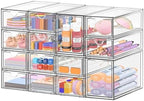 Desk Organizer with 14 Drawers, Clear, Stackable by FODIENS