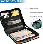 3-Ring Zipper Binder with Shoulder Strap Zip-Up Expanding File Folder Organizer Storage Fireproof Accordion Trapper Keeper Home School Office Three Butterfly (Puppy Surfboard) - Image 4