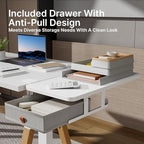 PEGZONE Desk Extender Tray, 24" x 12", with Storage Drawer, Medium, White - Image 5