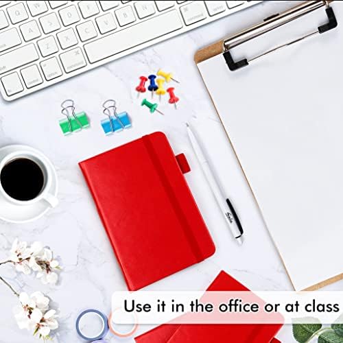 feela 15 Pack Pocket Small Notebooks Bulk, Mini Cute Notepads Hardcover College Ruled Lined Journals with Pen Holder for School Business Memos, with 15 Black Pens, 3.5”x 5.5”, A6, Red - Image 4