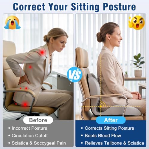 Car Seat Cushion Office Chair Cushion with Lumbar Support Pillow - Image 5