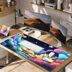 Mouse Pad with Wrist Support 4 in1 Set, XXL Big Game Mousepad + Keyboard Wrist Rest + Mouse Wrist Rest Pad +Coaster Gaming Mat for Home Office Work Computer Laptop I Colorful Clouds Starry Night - Image 6