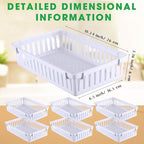 Boao 48 Pieces Plastic Baskets for Organizing 10.24 x 6.5 x 2.36 Inch Rectangular Storage Trays Plastic Organizer Bins Rectangle for Classroom Organization(White) - Image 3