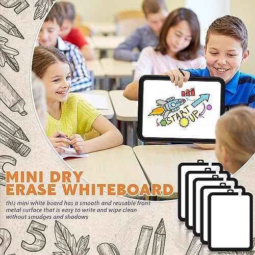 Outus 10 Pcs Dry Erase Mini White Boards Bulk 8.5 x 11'' Small Magnetic Whiteboard Double Sided Colored Writing Boards for Kids Students Locker Fridge(Black) - Image 6