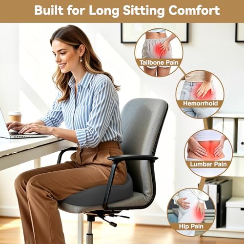 TushGuard 6-Zone Ergonomic Seat Cushion with Coccyx Cutout, Grey - Image 7