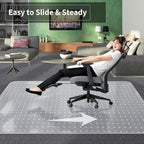 Office Chair Mat for Carpeted Floor, 63"x51" Clear Desk Mat for Carpet Large Protector Floor Mat On Low Pile Carpets, Easy Glide Rolling Plastic Floor Mat, Computer Chair Mat for Home Office - Image 3