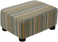 CAROLMADE Small Foot Stool Ottoman Footstool with Legs Under Desk Footrest for Living Room Bedroom and Office,Linen-Stripe Green by CAROLMADE