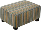 CAROLMADE Small Foot Stool Ottoman Footstool with Legs Under Desk Footrest for Living Room Bedroom and Office,Linen-Stripe Green by CAROLMADE