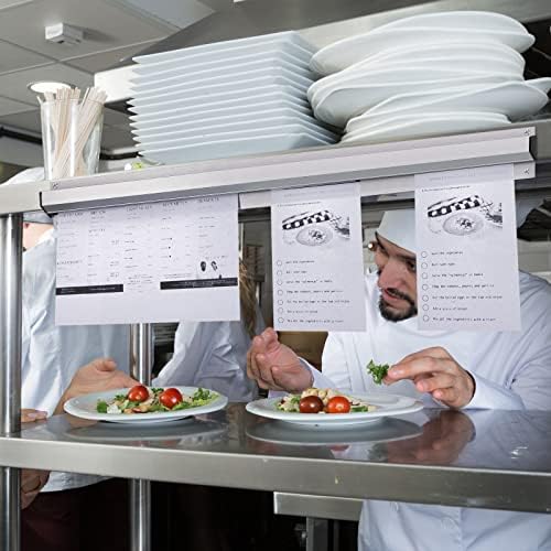 Henoyso 2 Pcs Restaurant Ticket Holder 16/18/24/28/30/32/40/44" Slide Check Rack Receipt Holder Aluminum Silver Order Ticket Rack for Commercial Kitchen Office Cafes Pubs Bar(24 Inch,No Slot) - Image 4