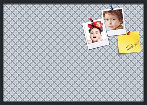 PinPix 40x28 inch Cork Bulletin Board. This Decorative Framed Pin Board Comes with Diamond Pattern in Shades of Blue Design and Satin Black. Ideal for Home, Office Decor or School (PinPix-222) by PinPixBulletinBoards