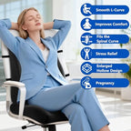 Lumbar Support Pillow for Office Chair,Seat Cushion with Back Support,Office Chair Cushion for Tailbone Pain,Sciatica and Hemorrhoid Relief (Black) - Image 5