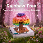 2027 3D Paper Carving Desk Calendar With LED Light (Colorful tree) - Image 4
