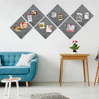 AKTOP Cork Bulletin Board 12x12, 1/2" Thick Felt Cork Board Tiles 6 Pack, Small Square Pin Board for Wall, Self Adhesive Corkboards with 60 Push Pin Wood Clips for School, Home & Office, Grey - Image 2