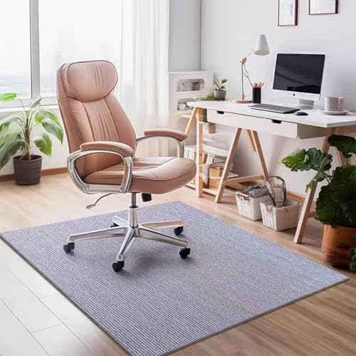 Extra Large Office Chair Mat Non-Slip Desk Mat For Carpet And Hardwood Floors, Durable Floor Protector 6mm Thick For Gamer And Office Chairs, Multi-Use Rug(Size:60×150cm/24×59in,Color:Light Grey) by Unknown