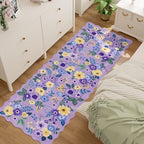 DUKINO 2x6 Runner Rug, Floral Washable Rug for Kitchen Non Slip, Purple - Image 3