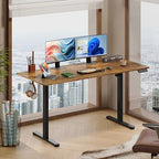 DEVAISE Computer Desk, Home Office, 63 Inch with Adjustable Height, Rustic Brown - Image 2