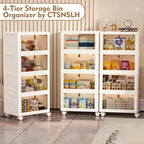 CTSNSLH 4 Tier Plastic Storage Bins with Lid 36QT - Stackable Storage Bins - Image 3