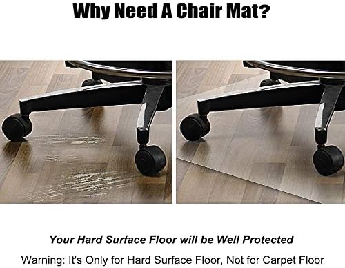 Azadx Large Chair Mat for Hardwood Floor 46 x 53'' Durable Office Chair Mat - Image 3