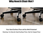 Azadx Office Chair Mat for Hard Floors 48 X 48 Clear PVC Hardwood Floor Mat - Image 3