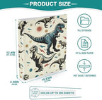 JIPONI 3 Ring Binder Dinosaurs Rex 1 Inch Round Binders for Men Women Students, Cute File Organizer for Office School, 1pc - Image 4