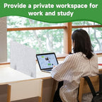 Desk Privacy Panel Acoustic Divider Panel Portable Desk Partition Desk Divider Noise Visual Isolate Table Divider for Student Study Office Library (Gray-4, 15.75" x 23.6") - Image 6