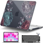 DONGKE Compatible with MacBook Neo 13 Inch Case 2026 A3404 A18 Pro chip & Touch ID, Plastic Hard Shell with Keyboard Cover, Screen Protector & Dust Plugs, Dahlia Flowers by DONGKE