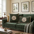 ISAENNE Vintage Linen Square Throw Pillow Cover,Set of 2,18"x18"-Murad E - Image 3