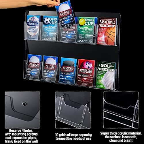 Eersida 10 Pockets Acrylic Brochure Pamphlet Holder for Flyer Literature - Image 3