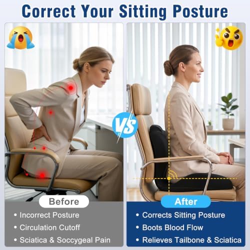 Car Seat Cushion Office Chair Cushion with Lumbar Support Pillow - Image 5