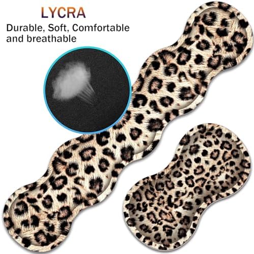 Large XXL Gaming Desk Mat 31.5"x 11.8", Ergonomic Keyboard Wrist Rest & Mouse Pad Wrist Rest + Coaster Set, Non-Slip Base, Memory Foam, Office and Home, Leopard Print - Image 2