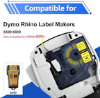 NineLeaf 8 Pack Compatible Labels Tape Replacement for Dymo 1805444 1 inch Black on Yellow Heat Shrink Tube Labels 24mm x 1.5m for Wires and Cables Use in Rhino 6000 6500 Label Maker - Image 4