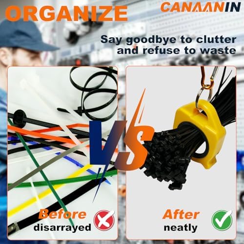 Zip Tie Holder Cable Tie Holder Colorful Portable Safe Efficient Organizer for Tradie Bits Cable Tie Zip Ties Reusable One-Hand Access Auto-Reset 8 Pack (Gray) - Image 2