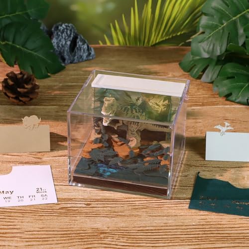 3D Art Calendar Memo Pad 2027,Desk Time Piece Calendar 3D Original Tyrannosaurus Rex Notepad Creative Rip Away Calendar Paper Carving Note - Image 3