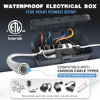 Flemoon Large Outdoor Electrical Box, IP54 Waterproof Extension Cord Cover - Image 2