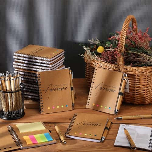 20 Sets Teacher weekly Planner with Pen, Bamboo, Kraft Colors - Image 4